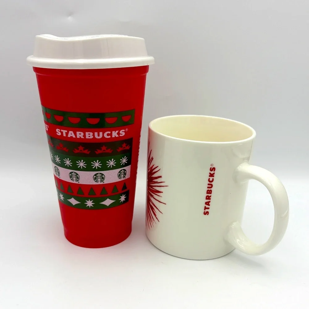 Starbucks Pair of Christmas Drinkware - Tumbler and Mug